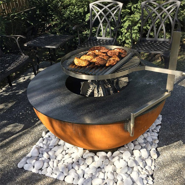 <h3>Corten Steel BBQ grill for party</h3>
